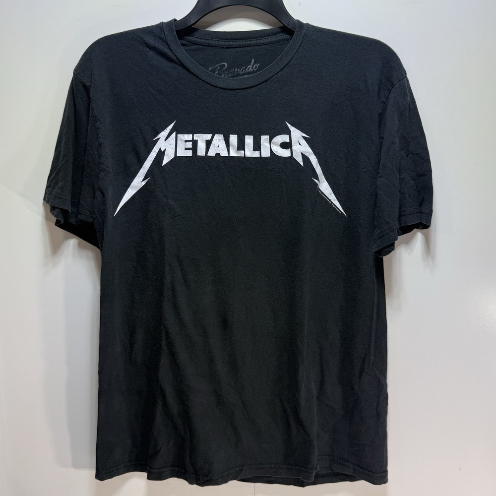 Metallica Logo 2016 T-Shirt By Bravado Men's Large Worn Distressed Look - Picture 1 of 7